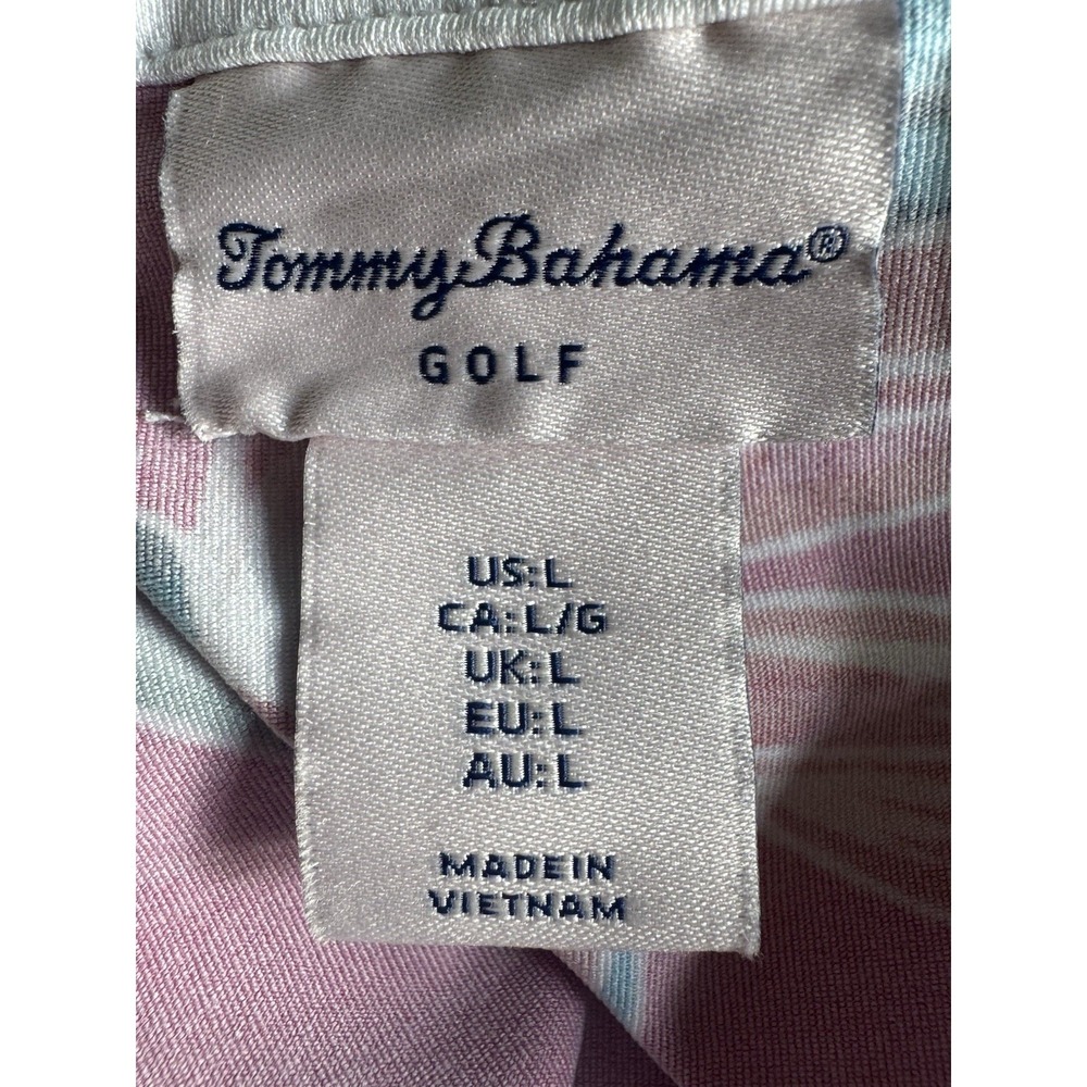 Tommy Bahama Golf Womens Large Pink Tropical Floral Sleeveless Quarter Zip Polo - Picture 10 of 12